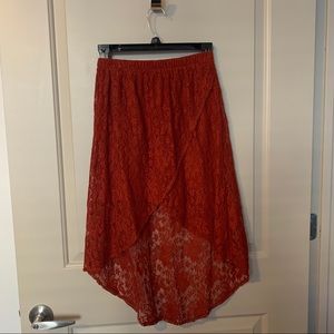 Burnt Orange Lace Skirt